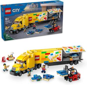 Lego City Delivery Truck (60440) Playset for Ages 8 & Up, Featuring a Truck with a Large Trailer Pallets of Playsets, a Functioning Toy Forklift Truck & a Hot-Dog Stand
