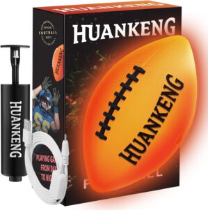 Glow in The Dark Football Birthday Gifts for 6 7 8 9 10 11 12 13 14 15 Year Old Boys, NO.6 Sports Outdoor Light Up Football Games for Teen Ideas, Kids Boys Toy Stuff Ages 6-15