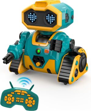 Holyton Robot Toys for Kids, Rechargeable Remote Control Robot with Auto-Demonstration, Dance Moves, Music, and Gesture Sensing –Toy Robot for 3,4,5,6 Year Old Boys K103