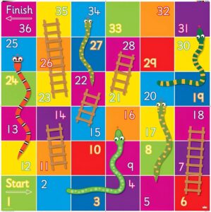 Bee-Bot or Blue-Bot Snakes and Ladders Mat Floor Robots Coding Toy, Kids Educational Programming STEM Interactive Programmable Teaching Learning Students Game Play Activity Mats Toys