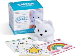 hand2mind Luna The Calming Kitty, Breathing Light, Guided Meditation for Kids, Mindfulness for Kids, Anxiety Relief Items, Calm Down Corner Supplies, Calming Toys for Kids, Social Emotional Learning