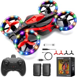 Mini Drone for Kids – 12 Light Modes, 3D Flips, Altitude Hold, 2 Batteries, Quadcopter Fly Toy for Boys and Girls