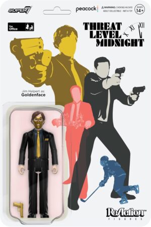 Super7 The Office Threat Level Midnight Jim Halpert as Goldenface 3.75 in Reaction Figure