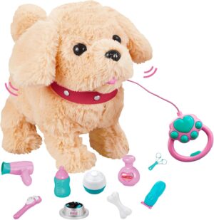 Plush Interactive Toy for Girls, Talking Golden Retriever Toy with Singing, Barking, Tail Wagging, Electronic Puppy, Stuffed Dog Toy for 2 3 4 Years Old Toddlers Girls Boys Christmas Birthday Gifts