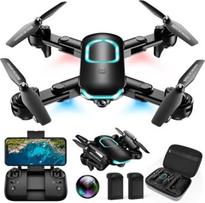 REDRIE Drone with Camera – Foldable Drone for Kids Adults with 1080P FPV Camera, Upgrade Altitude Hold, Gestures Selfie, Waypoint Fly, Headless Mode, 3D Flip, One Key Start, 3 Speed Mode, Circle Fly, 2 Batteries
