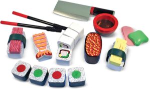 Melissa & Doug Sushi Slicing Play Food Set – Pretend Play Kitchen Toys, Wooden Sushi Food For Play, Pretend Sushi For Kids Ages 3+