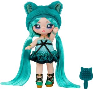 Na! Na! Na! Surprise Sweetest Gems™ Emery Moss 7.5″ Fashion Doll Emerald Birthstone Inspired with Teal Hair, Smocked Satin Dress & Brush, Poseable, Great Toy Gift for Girls Boys Ages 5 6 7 8+ Years
