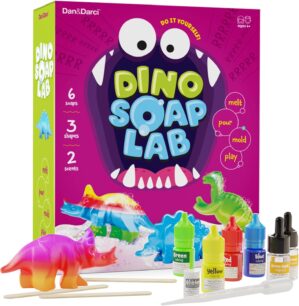 Dino Soap Making Kit For Kids, Dinosaur Science Toys Kits, Easter Gifts For Kids All Ages, DIY Activities Craft Kits – Art Crafts Gift Set For Boys And Girls, Kid Age 3 4 5 6 7 8 12 Year Old Boy