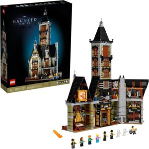 LEGO Icons Haunted House Building Set, Creative Craft for Adults and Family, Haunted House DIY Project to Build Together, Includes 10 Minifigures, 10273