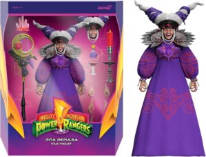 Super7 ULTIMATES! Mighty Morphin Power Rangers Rita Repulsa (Vile Violet) – 7″ Power Rangers Action Figure with Accessories Classic TV Show Collectibles and Retro Toys