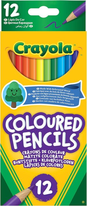 Crayola Colouring Pencils – Assorted Colours (Pack of 12) | A Must-Have for All Kids Arts & Crafts Sets | Ideal for Kids Aged 3+