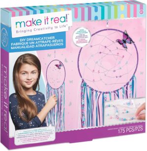 Make It Real: DIY Dreamcatcher – Purple Pink Blue Butterfly, 175 Piece All-In-One DIY Kit, Tweens & Girls, Bedroom Décor, Arts & Crafts, Make A Beautiful Hanging Bead Dreamcatcher, Kids Ages 8+
