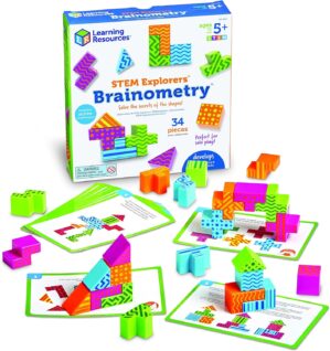 Learning Resources STEM Explorers Brainometry – 34 Pieces, Ages 5+ STEM Toys for Kids, Brain Teaser Toys and Games, Kindergarten Games,Back to School
