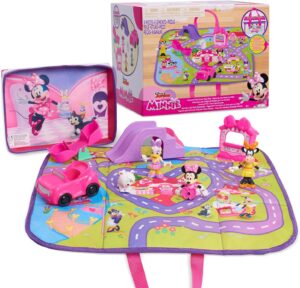 Disney Junior Minnie Mouse Around The Town Play Mat, 9-Piece Figure Playset, Kids Toys for Ages 3 Up, Amazon Exclusive by Just Play