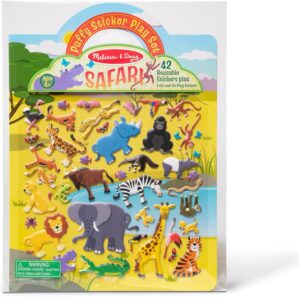 Melissa & Doug Puffy Sticker Play Set: Safari – 42 Reusable Stickers – FSC Certified