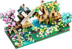 Botanicle Collection Sakura Tree House Micro Blocks Building Set for Adults Toy Friendship Windmill Cherry Blossom Tree Flowers for Girls 2 Sets