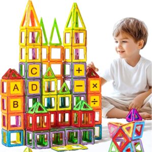 Magnetic Tiles Magnet Building Blocks – Magnetic 3D Building Toys Set for Kids, STEM Sensory Educational Creativity Toys for 3 4 5 6 7 8+ Year Boys Girls, Ideal Gifts for Boys and Girls Game Education