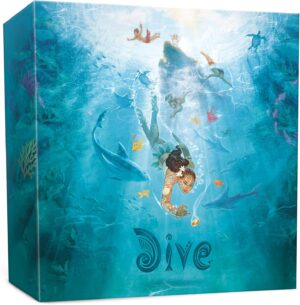 Dive Board Game – Unique Transparent Ocean Cards, Push Your Luck, Catch a Ride on a Sea Turtle or Dolphin – First to 23 Points Wins, 1-4 players, 20-30 mins, Ages 8+