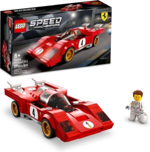 LEGO Speed Champions 1970 Ferrari 512 M 76906 Building Set – Sports Red Race Car Toy, Collectible Model Building Set with Racing Driver Minifigure, Gift for Grandchildren, Boys, Girls and Kids Ages 8+