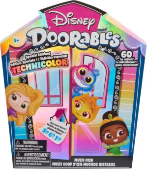 Just Play Disney Doorables Multi Peek Technicolor Takeover, 1.5-inch Collectible Figurines, 5-7 Figures Inside, Kids Toys for Ages 5 Up