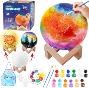 Paint Your Own Moon Lamp Kit, Valentines Gifts DIY 3D Moon Light Cool Galaxy Lamp,Toys for Teens Boys Girls, Arts & Crafts Kit Art Supplies for Kids, Arts and Crafts for Kids Ages 8-12 Birthday Gifts