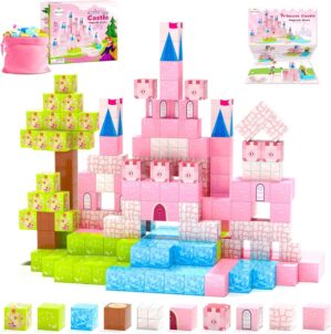 Updated Magnetic Blocks-Princess Toys, Creative Magnetic Building Blocks Toddler Toys, Birthday Gifts for Kids 3+ Years Old, STEM Montessori Sensory Toys for Boys & Girls Age 3-4 4-5 6-8