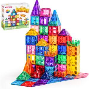 SYNCFUN 66PCS Magnetic Tiles, Toys for Toddler, 2D & 3D Magnet Building Tiles, Durable and Creative STEM Building Toys for Kids Aged 3-5 4-8, Educational Toy Gift