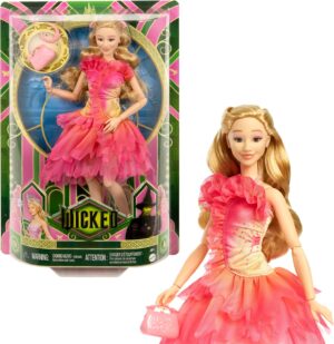Mattel Universal Wicked Glinda Fashion Doll & Accessories with Blonde Hair, Poseable & Removable Ballroom Look