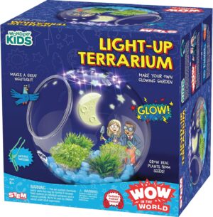 Wow in The World Light-UP Terrarium | Grow Plants, Decorate Your Terrarium, Glow-in-The-Dark, UV Lights, Companion Audio Content, Bonus Reusable Science Tool, STEM Toy for Kids 6+ by Thames & Kosmos