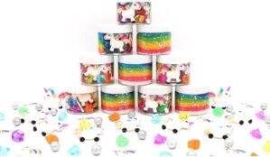 Unicorn Rainbow ONE 6oz Busy Jar Activity Fine Motor Skills Easy Clean Compact Portable Sensory Dough Kit Educational Endless Toy Gift for Toddlers Kids (Rainbow Unicorn)