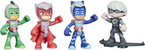 PJ Masks Flight Time Mission Action Figure Set, Preschool Toy for Kids Ages 3 and Up, Includes 4 Action Figures and 1 Accessory