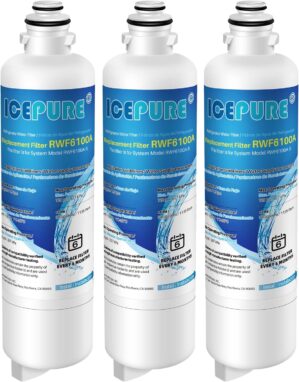 ICEPURE Refrigerator Water Filter Replacement for Bosch Ultra Clarity Pro BORPLFTR50, BORPLFTR55, 12033030, 12028325, 11025825, 11032531, B36CT80SNS, B36CL80ENS, WFC100MF, WFS200MF, RA450022, 3PACK