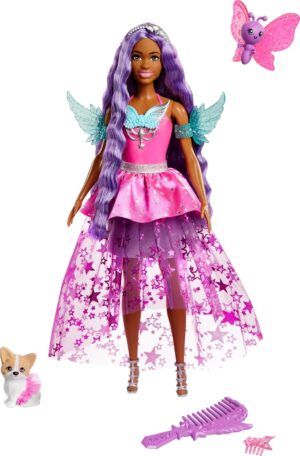 Barbie Doll with 2 Fantasy Pets & Dress, Barbie “Brooklyn” Fashion Doll Inspired by the Movie Barbie A Touch of Magic, 7-inch Long Hair