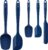 HOTEC Food Grade Silicone Rubber Spatula Set Kitchen Utensils for Baking, Cooking, and Mixing High Heat Resistant Non Stick Dishwasher Safe BPA-Free Classic Blue Set of 5