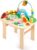 oathx Activity Table for 1+ Year Old, 9 in 1 Wooden Montessori Toys with Bead Maze Shape Sorter Flip Mirror Train Toy, Baby Sensory Play Table Toddler Toys 1st Birthday Gifts for Girls Boys Kids