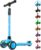 Allek Kick Scooter B03, Lean ‘N Glide 3-Wheeled Push Scooter with Extra Wide PU Light-Up Wheels, Any Height Adjustable Handlebar and Strong Thick Deck for Children from 3-12yrs (Aqua Blue)