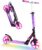 BELEEV V8 Scooter for Kids Ages 6+ with LED Light-Up Stem & Deck, Foldable Big Wheel Scooter with Adjustable Height, Shock Absorption, Carry Strap, 2 Wheel Kick Scooter for Adults, Teens, Up to 220lbs