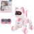 Lexibook, Power Kitty Jr., Remote Control cat to Train, Waddles Like a Real cat, Interactive Eyes, STEM programmable, Rechargeable Battery, Pink/White, KIT01