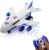 Tipmant 4CH RC Airplane Radio Remote Control Vehicle Car Electric Plane Aircraft Model Toy Music, Light Kids Birthday Gifts (Blue)