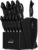 Knife Set, 15 Pieces Kitchen Knife Set with Built in Sharpener, German High Carbon Stainless Steel Knife Block Set, Dishwasher Safe, Black