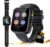 Retysaz Kids Game Smart Watch 24 Game Pedometer 2 HD Cameras Smartwatches for Children 3-12 Great Present Birthday to Girls Boys Electronic Learning Toys (Black-A1)