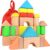 Large Wooden Building Blocks Set – Educational Preschool Learning Toys with Carrying Bag, Toddler Blocks Toys for 3+ Year Old Boy and Girl Gifts