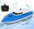 RC Boat, Remote Control Boats for Lake/Pool/Pond, 2.4 GHz High Speed Mini Boats, Outdoor Adventure Electric RC Racing Boats with Rechargeable Battery, Water Play Toy Gift for Boys&Girls-Blue