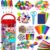 FUNZBO Arts and Crafts Supplies for Kids – Craft Kit with Glitter Glue Stick, Pipe Cleaners Craft & Craft Tools, DIY School Supplies Kit, Girls Toys, Gifts for Girls and Boys Age 4+