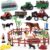 Farm Animals Figures Playset, 40 Pcs Farm Toy Tractor with Plastic Farm Animals Figurines, Farmer and Fence Farm Playset, Farm Figures Farmer Truck Toy with Trailer for Kids Boys Girls Toddlers 3+