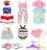 18 inch Doll Clothes and Accessories for American 18 Inch Dolls Girl Clothing Gift, 17Pcs Complete Set Clothing with Outfits, Dress, Shoes, Swimsuit, Underwear, Hat, Headband, Clothes Hangers