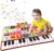 Bluejay Baby Piano Mat, Musical Keyboard Learning Toys with 26 Letters, Electronic Music Animal Touch Play Mat Toddler Toys Gifts for Boys and Girls 1 2 3 Year Old