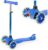 Best Choice Products Kids Mini Kick Scooter Toy w/ Light-Up Wheels, Height Adjustable T-Bar, Foot Break – Blue