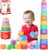 MOONTOY Stacking Cups Baby Toys 6 10 12 18 Months, Montessori Toys for 1 Year Old Toddler Learning Toys with Numbers Shapes Patterns, Baby Bath Toys 6-12 Months, Gifts for 1 2 3 Year Old Boys Girls