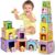 Toddler Farm Animal Sorting and Stacking Toys, Nesting Boxes and Blocks With Finger Puppets – Gifts for 1-3 Year Olds